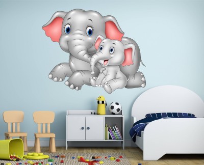 Littlebuds 60 cm Elephant Removable Sticker(Pack of 1)