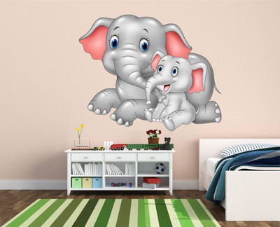 Wallzone 60 cm Elephant Removable Sticker(Pack of 1)