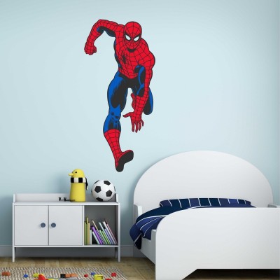 Wollfill 57 cm Spiderman Wall Decorative Sticker Self Adhesive Sticker(Pack of 1)