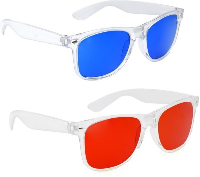 PETER JONES Wayfarer Sunglasses(For Men & Women, Blue, Red)