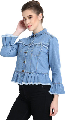 KOTTY Full Sleeve Washed Women Denim Jacket