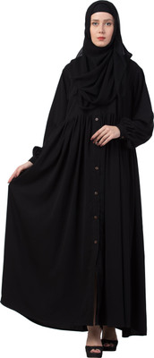 MRC Crepe Abaya With Hijab(Black)