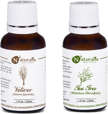 Naturalis Gift Pack of 2 - 30ml (Vetiver Oil, Tea Tree Oil)(30 ml)