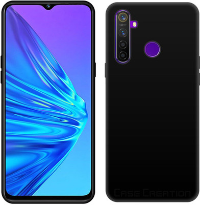 CASE CREATION Back Cover for Realme 5 Pro (2019) Sleek Cover with all round 360 protection Antishock case(Black, Anti-radiation, Silicon, Pack of: 1)