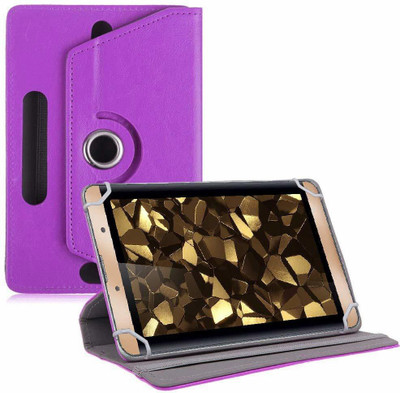 TGK Book Cover for iBall Slide Snap 4g2 7 inch Tablet Rotating Leather Case(Purple, Cases with Holder)