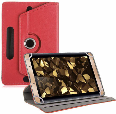 TGK Book Cover for iBall Slide Snap 4g2 7 inch Tablet Rotating Leather Case(Red, Cases with Holder)