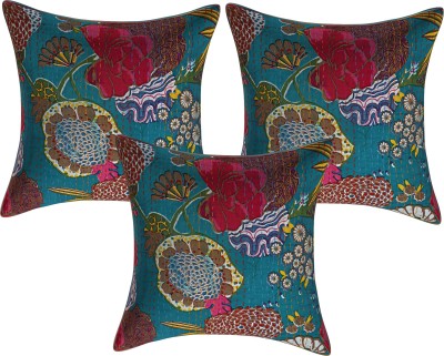 Texstylers Floral Cushions & Pillows Cover(Pack of 3, 40 cm*40 cm, Multicolor)
