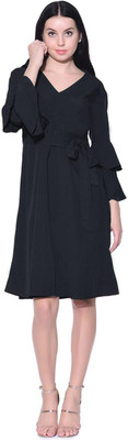 Uptownie Lite Women Layered Black Knee Length Dress