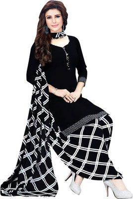 Saara Crepe Checkered Salwar Suit Material(Unstitched)