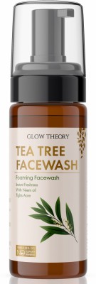 GLOW THEORY Tea Tree Anti Acne Foaming  with Neem Extract - No Parabens, Sulphate, Silicones & Color - 100ml Face Wash(100 ml)