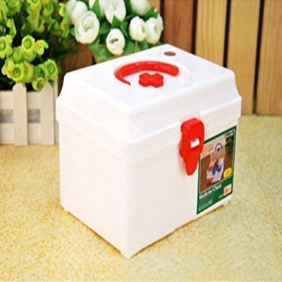 DEAGAN Plastic Emergency Medicine Box With Handle Pill Box First Aid Kit(Home, Workplace, Vehicle)