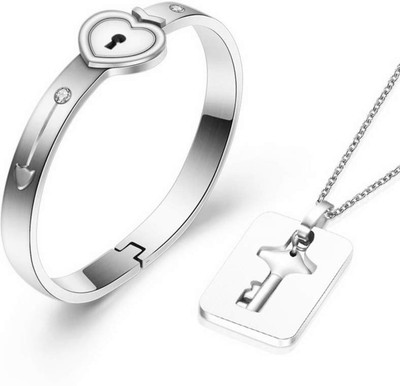 Divastri Stainless Steel Silver Silver Jewellery Set(Pack of 1)