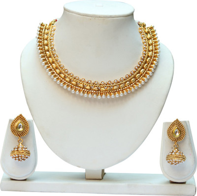Swarajshop Alloy Gold-plated Gold Jewellery Set(Pack of 1)
