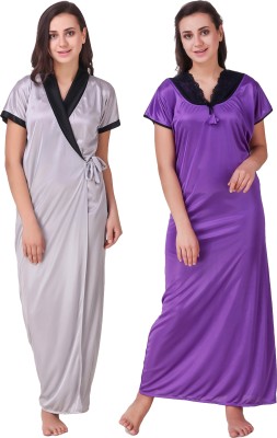 KEOTI Women Nighty Set(Purple, Grey, Black)