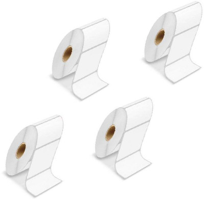 youlogic 50MMX50MM Barcode Label 1''up Self-adhesive Paper Label (White) 1ROLL 1000 LABELS Pack of 4 Roll cromo Paper Label(White)