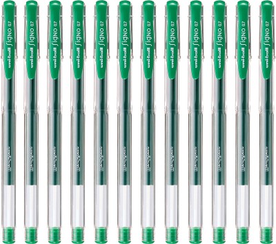 uni-ball Signo UM100 0.7mm Green Gel Pen(Pack of 12, Green)