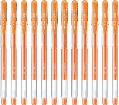 uni-ball Signo UM100 0.7mm Orange Gel Pen(Pack of 12, Ink Color - Orange)