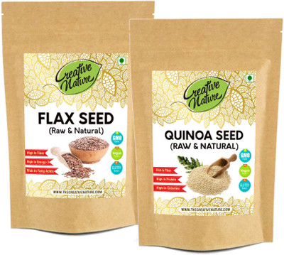 Creative Nature Combo Pack of Flax Seed and Quinoa Seed 100 Gram Each Pack (Raw Seed) Seed(100 per packet)