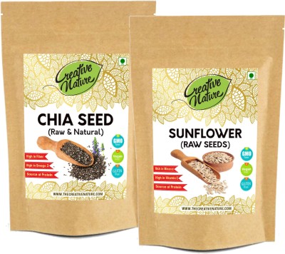 Creative Nature Combo Pack of Chia Seed and Sunflower Seed 100 Gram Each Pack (Raw Seed) Seed(100 per packet)