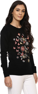 MODA ELEMENTI Round Neck Printed Women Pullover