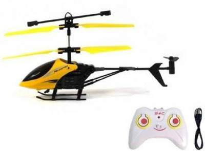 ExaltedCollection Induction Type 2-in-1 Flying Indoor Helicopter with Remote Yellow