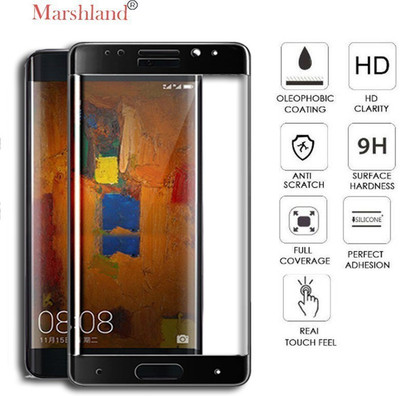Marshland Edge To Edge Tempered Glass for Huawei Mate 9 Pro, Screen Protector Premium Quality Anti Scratch Bubble Free 3D Edge to Edge Tempered Glass, Black(Pack of 1)