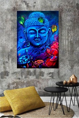 voorkoms 45.72 cm Gautam Buddha well Sticker 1 Pcs Removable Sticker(Pack of 1)