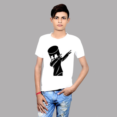 Widersoft Printed Men Round Neck White T-Shirt