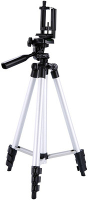 LIFEMUSIC Professional Tripod Stand Tripod(Silver, Black, Supports Up to 1500 g)