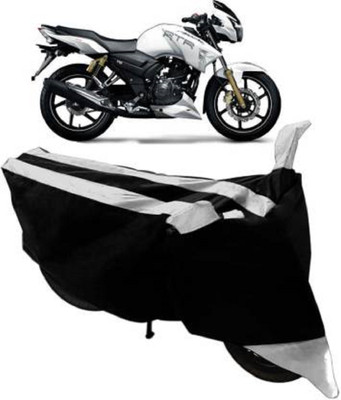 AK Star Waterproof Two Wheeler Cover for TVS(Apache RTR 180, Black, Silver)