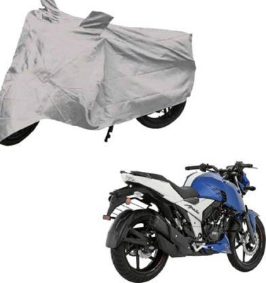 AK Star Waterproof Two Wheeler Cover for TVS(Apache, Silver)