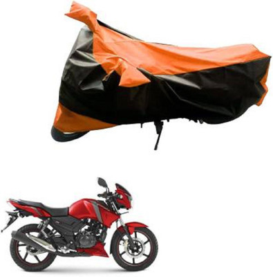 AK Star Waterproof Two Wheeler Cover for TVS(Apache, Black, Orange)