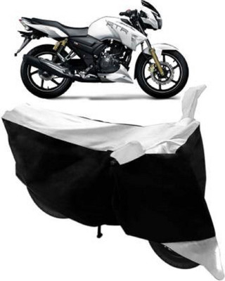 AK Star Waterproof Two Wheeler Cover for TVS(Apache RTR 180, Black, Silver)