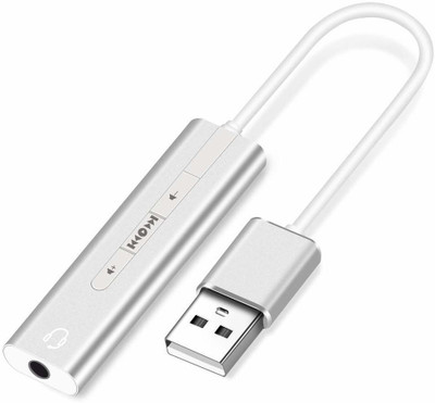 LipiWorld USB Aluminum Striped Single Hole Sound Card 2in1 USB Aluminum Alloy Cable Single Hole Sound Card 7.1 CH Microphone Headphone Adapter 2 in 1 USB External Sound Card for PC Laptop Sound Card(Silver) LipiWorld USB Aluminum Striped Single Hole Sound Card 2in1 USB Aluminum Alloy Cable Single Hole Sound Card 7.1 CH Microphone Headphone Adapter 2 in 1 USB External Sound Card for PC Laptop Sound Card(Silver)