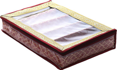 KUBER INDUSTRIES Brocade Hardboard Five Rod Bangle Box (Maroon) - CTKTC22948 Make Up Vanity Box(Maroon)