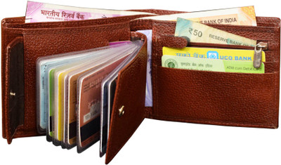 ABYS Genuine Leather 10 Card Holder(Set of 1, Brown)