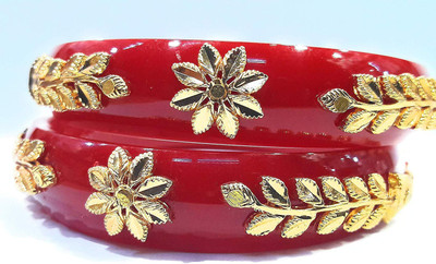 aaradhyacollection Zinc Gold-plated Bangle(Pack of 2)