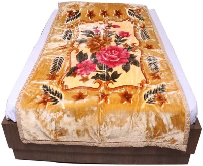 Indcrown Floral Double Mink Blanket for  Heavy Winter(Microfiber, Multicolor)