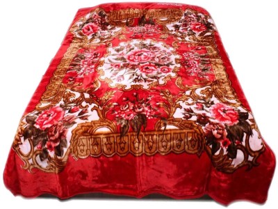 Indcrown Floral Single Mink Blanket for  Mild Winter(Microfiber, Multicolor)