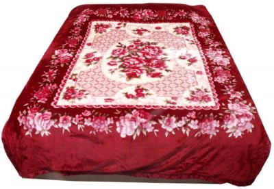 Indcrown Floral Double Mink Blanket for  Heavy Winter(Microfiber, Multicolor)