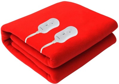 Pindia Solid Double Electric Blanket for  Heavy Winter(Polyester, Red)