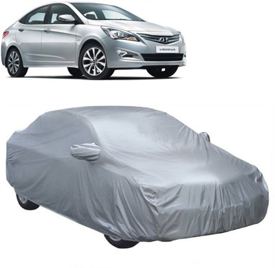 MoTRoX Car Cover For Hyundai Fluidic Verna (With Mirror Pockets)(Silver)