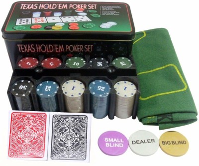 WISHKEY 200 Pieces Casino Poker Game Set with 2 Deck Cards, Playing Mat, and Storage Box(Multicolor)