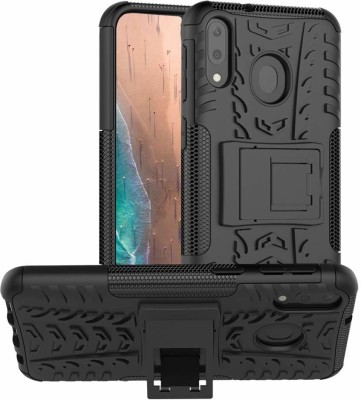 Accessories Kart Back Cover for Samsung A10s Premium Dazzle tyre case with kick stand(Black)
