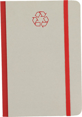 comma Ecologique - A5 Size - Hard Bound Notebook with Elastic Band - Environmentally Friendly A5 Notebook Ruled 192 Pages(Red)