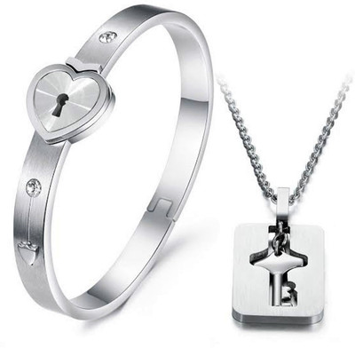 Divastri Stone, Stainless Steel Silver Jewellery Set(Pack of 1)