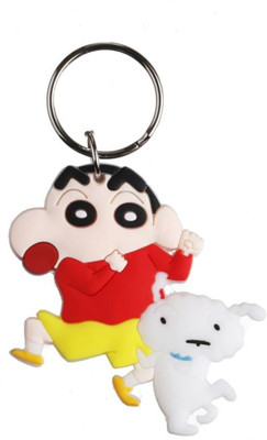 Techpro Rubber Shinchan With Dog Design Keychain/Keyring Key Chain