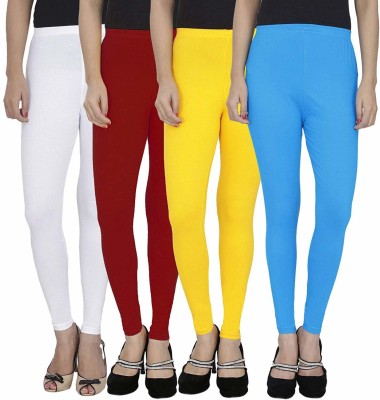 SwaNit Ankle Length  Western Wear Legging(Light Blue, White, Maroon, Yellow, Solid)