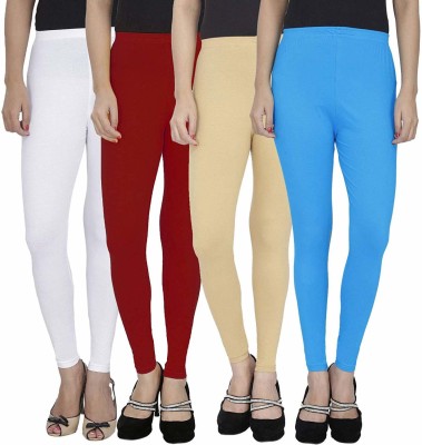 SwaNit Ankle Length  Western Wear Legging(Light Blue, White, Maroon, Beige, Solid)