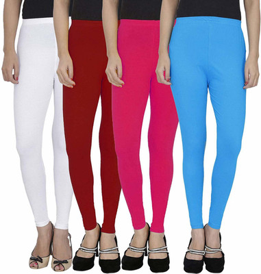 Swastik Stuffs Ankle Length  Western Wear Legging(Light Blue, White, Maroon, Pink, Solid)